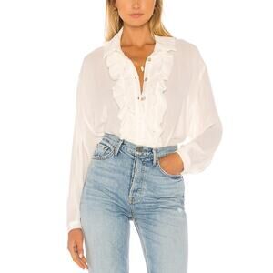 Jen's Pirate Booty White Ruffle Bodysuit Size Small Revolve